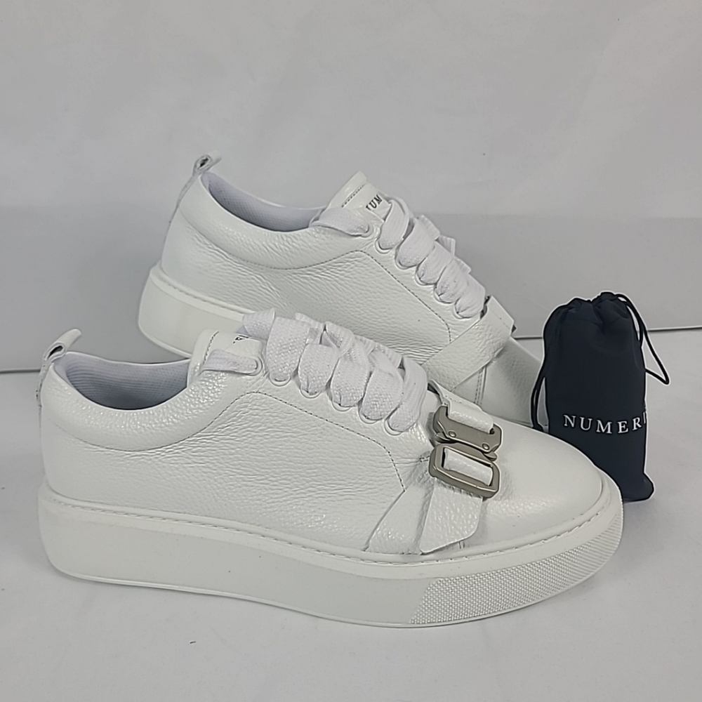NEW Numeris Chateau White Leather Sneakers Men's US 12 / EU 45